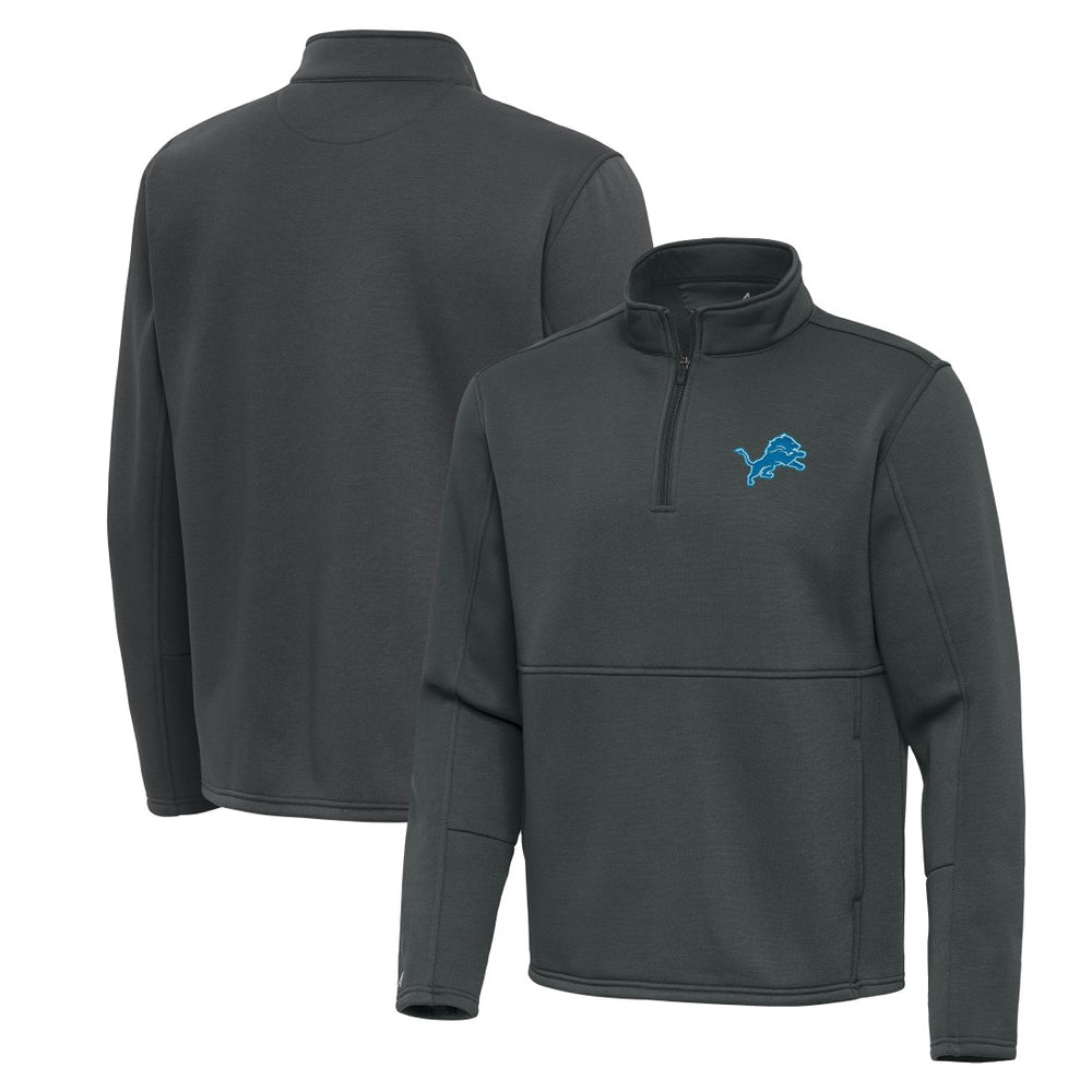Detroit Lions Antigua Twist Quarter-Zip Pullover Jacket Pewter - NFL