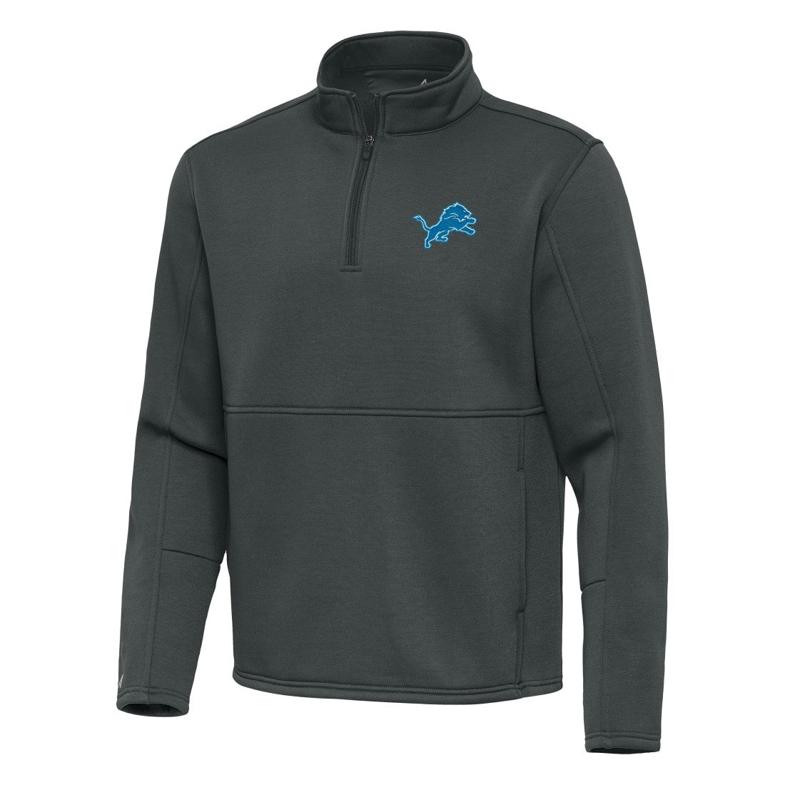 Detroit Lions Antigua Twist Quarter-Zip Pullover Jacket Pewter - NFL