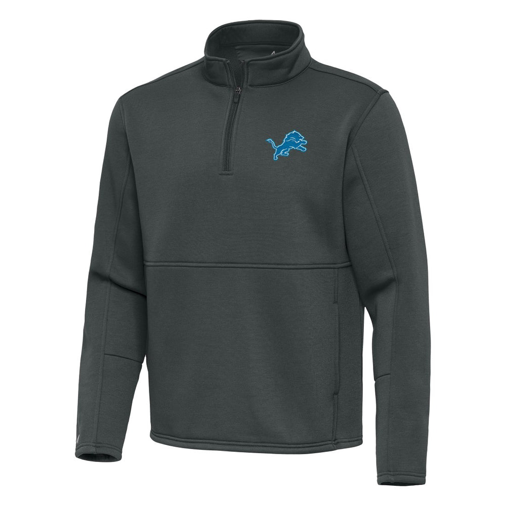 Detroit Lions Antigua Twist Quarter-Zip Pullover Jacket Pewter - NFL