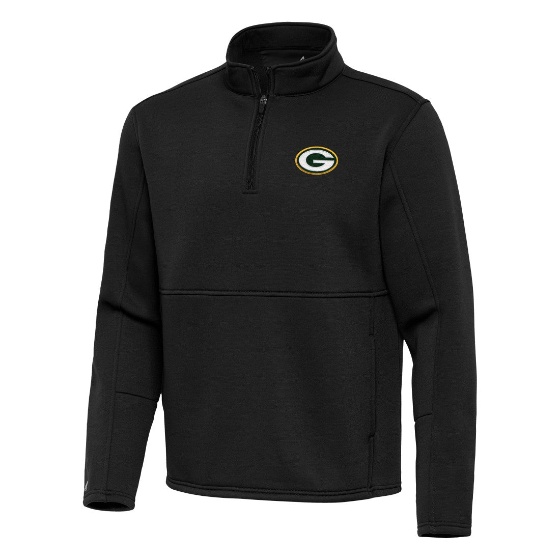 Green Bay Packers Antigua Twist Quarter-Zip Pullover Jacket Black - NFL