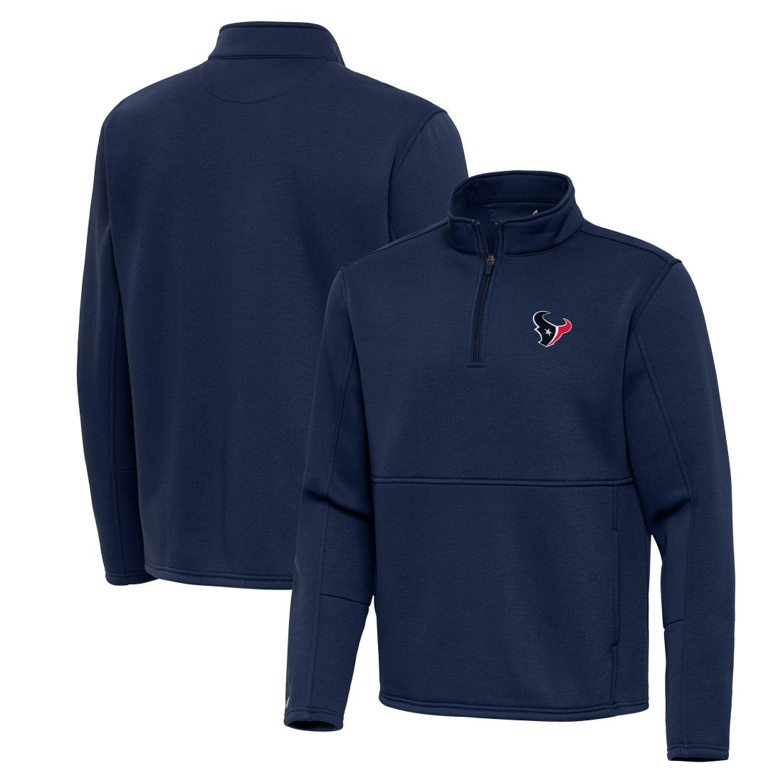 Houston Texans Antigua Twist Quarter-Zip Pullover Jacket Navy - NFL