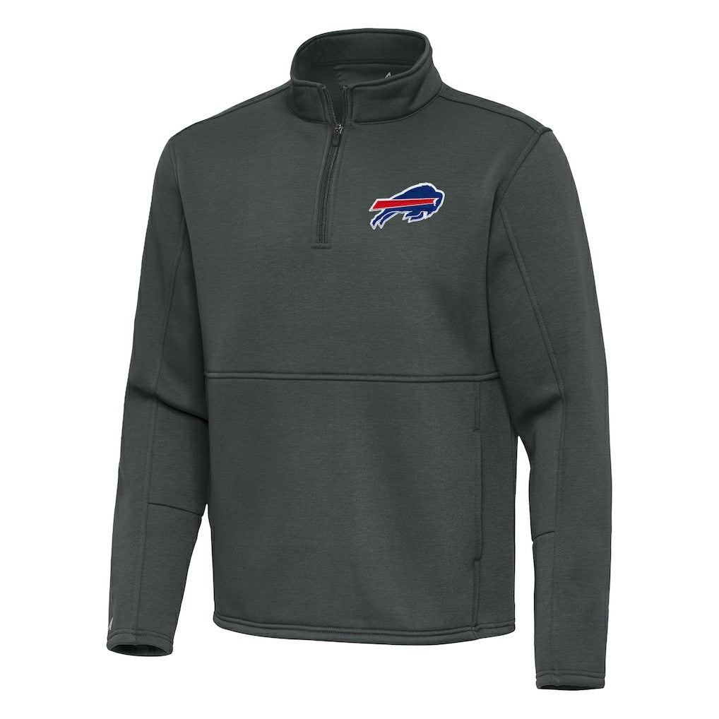 Buffalo Bills Antigua Twist Quarter-Zip Pullover Jacket Pewter - NFL