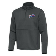 Buffalo Bills Antigua Twist Quarter-Zip Pullover Jacket Pewter - NFL