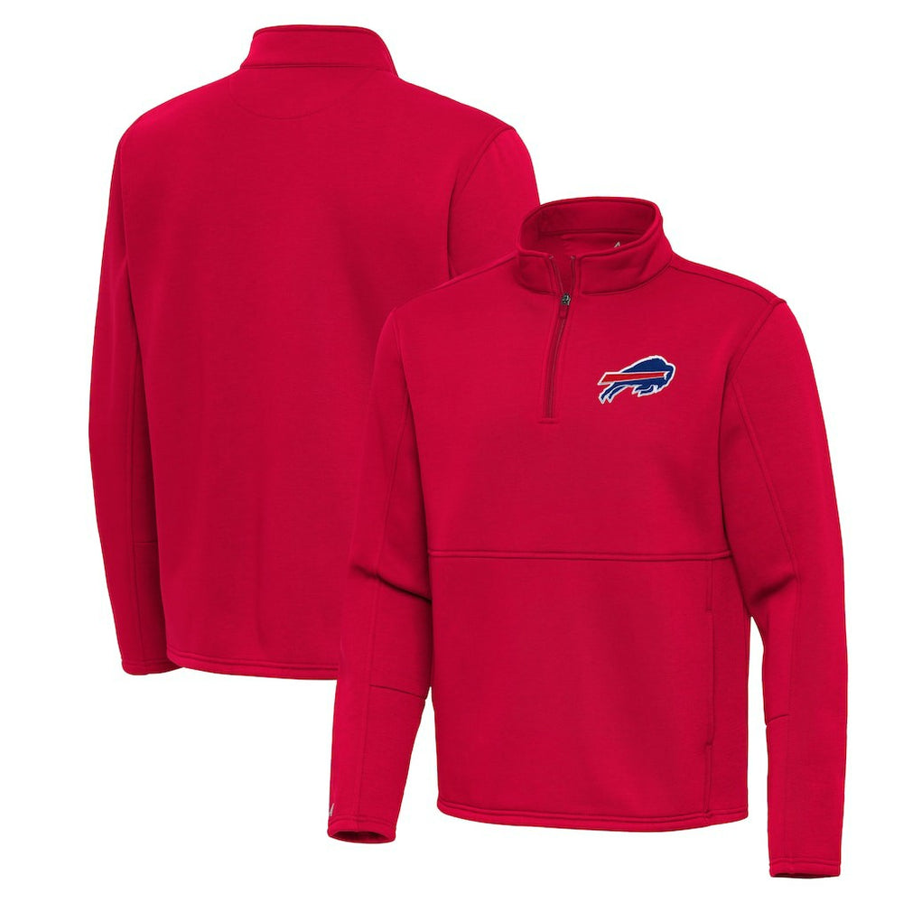 Buffalo Bills Antigua Twist Quarter-Zip Pullover Jacket Red - NFL