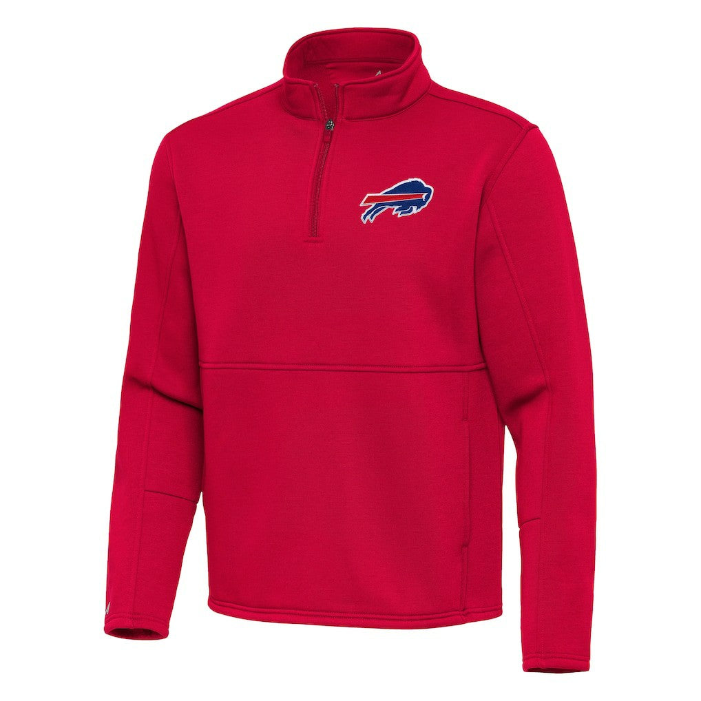 Buffalo Bills Antigua Twist Quarter-Zip Pullover Jacket Red - NFL