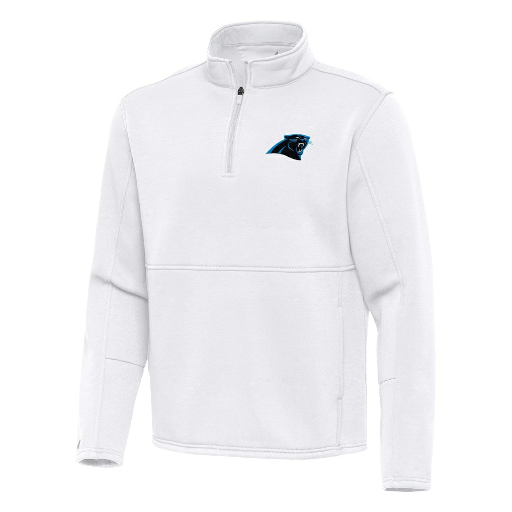 Carolina Panthers Antigua Twist Quarter-Zip Pullover Jacket White - NFL