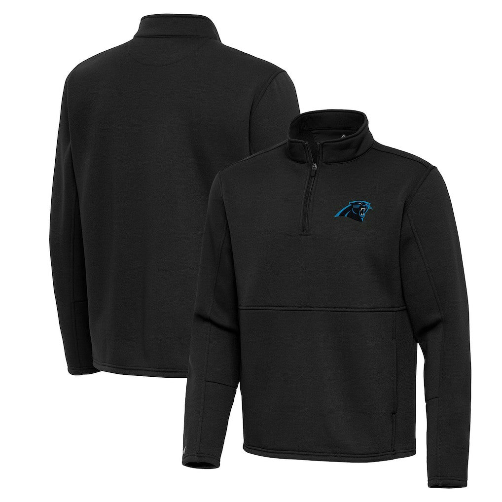 Carolina Panthers Antigua Twist Quarter-Zip Pullover Jacket Black - NFL