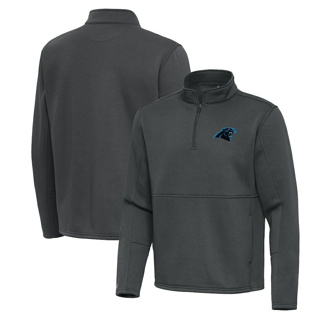 Carolina Panthers Antigua Twist Quarter-Zip Pullover Jacket Pewter - NFL