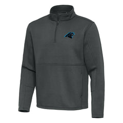 Carolina Panthers Antigua Twist Quarter-Zip Pullover Jacket Pewter - NFL