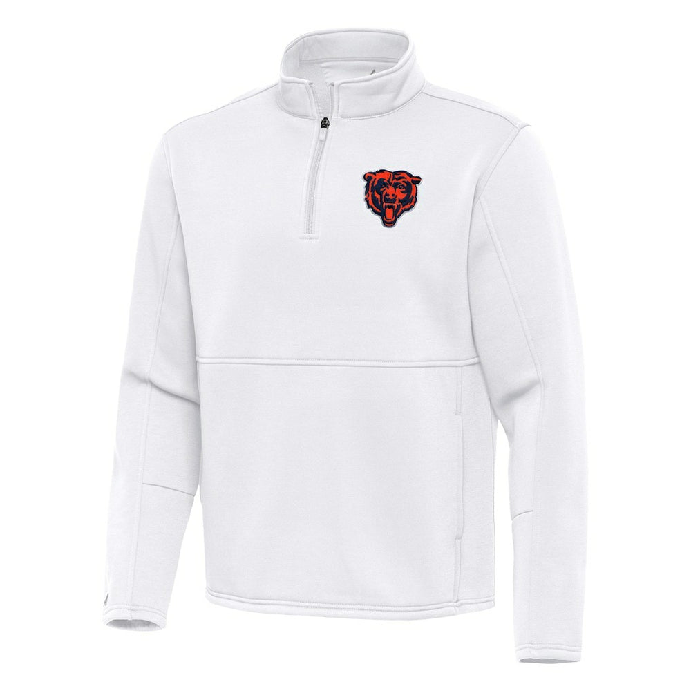 Chicago Bears Antigua Twist Quarter-Zip Pullover Jacket White - NFL