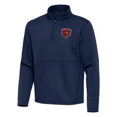 Chicago Bears Antigua Twist Quarter-Zip Pullover Jacket Navy - NFL