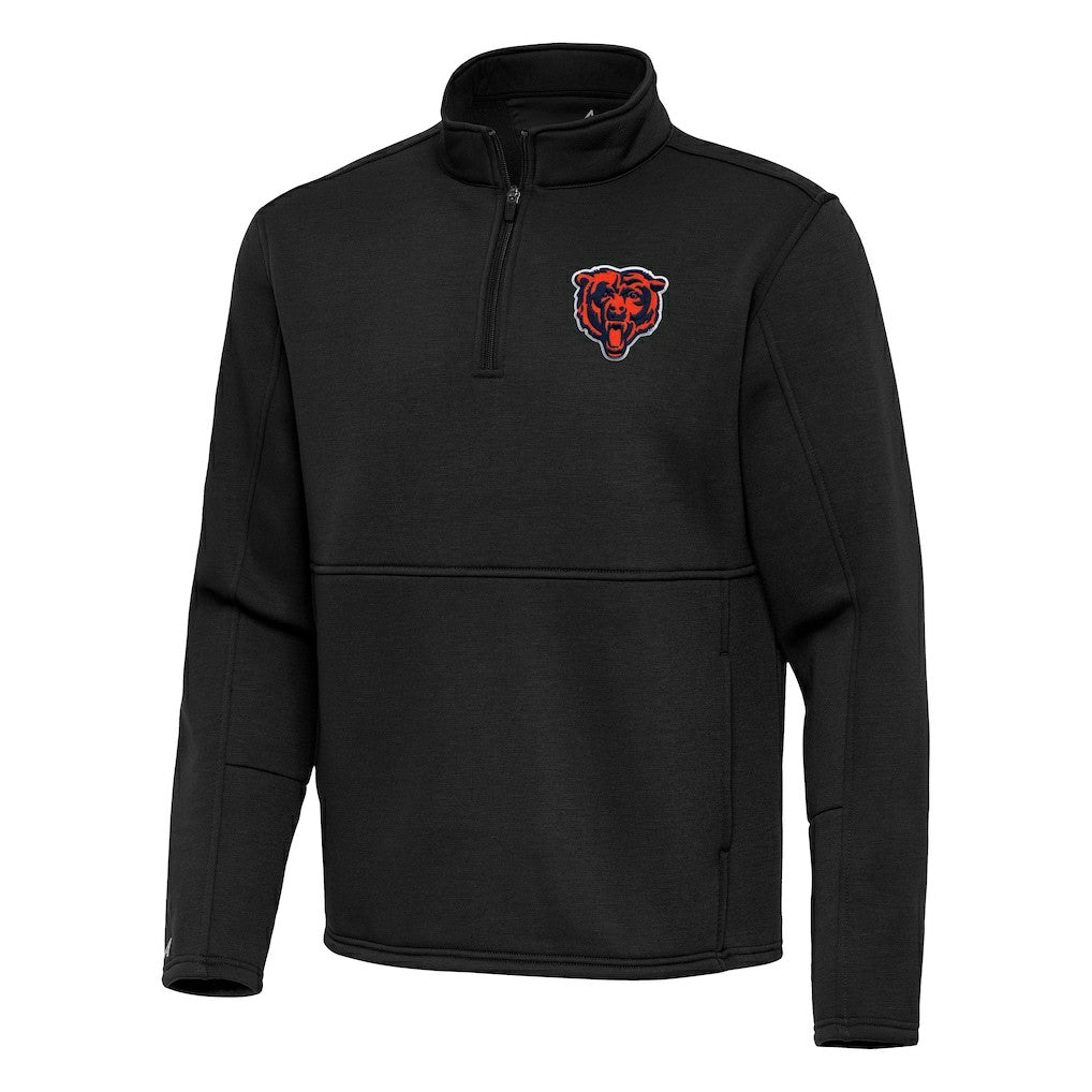 Chicago Bears Antigua Twist Quarter-Zip Pullover Jacket Black - NFL