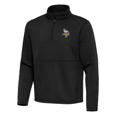 Minnesota Vikings Antigua Twist Quarter-Zip Pullover Jacket Black - NFL
