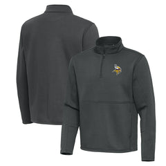 Minnesota Vikings Antigua Twist Quarter-Zip Pullover Jacket Pewter - NFL