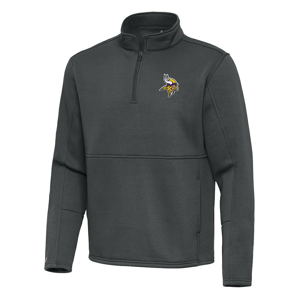Minnesota Vikings Antigua Twist Quarter-Zip Pullover Jacket Pewter - NFL