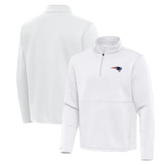New England Patriots Antigua Twist Quarter-Zip Pullover Jacket White - NFL