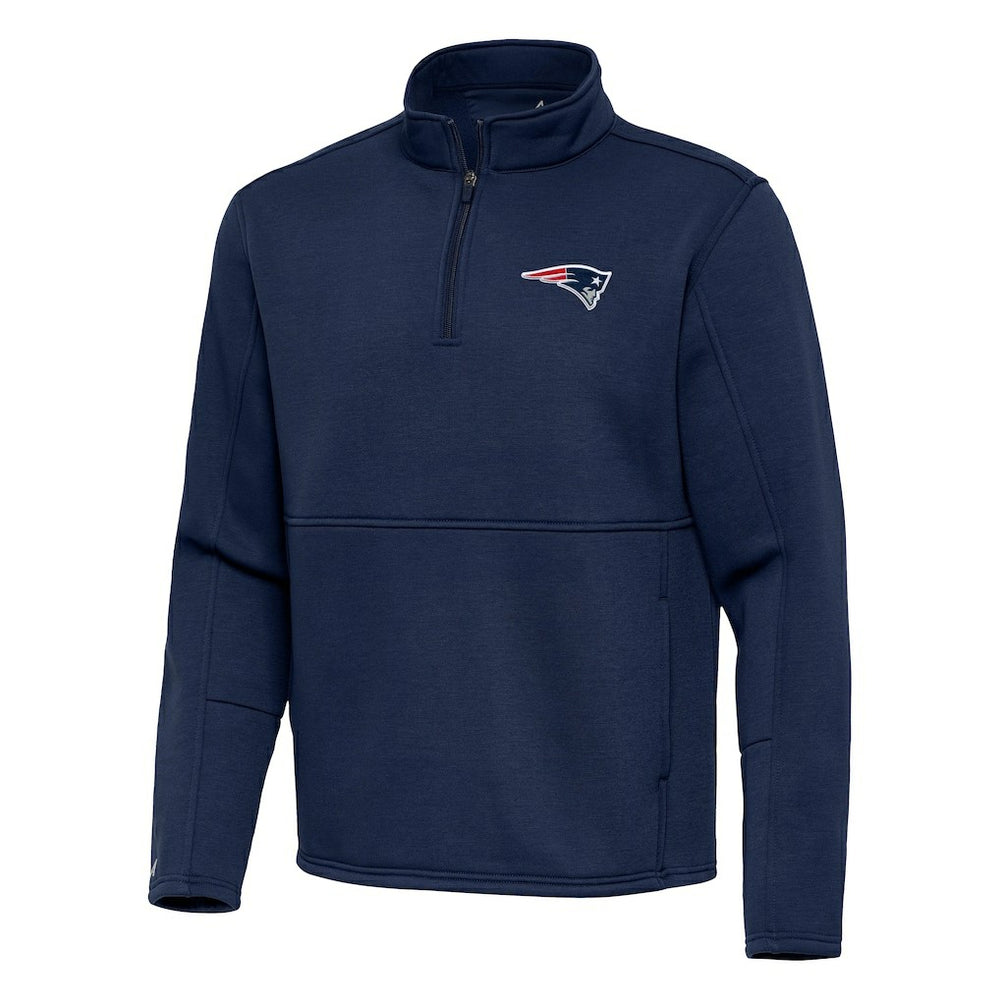 New England Patriots Antigua Twist Quarter-Zip Pullover Jacket Navy - NFL