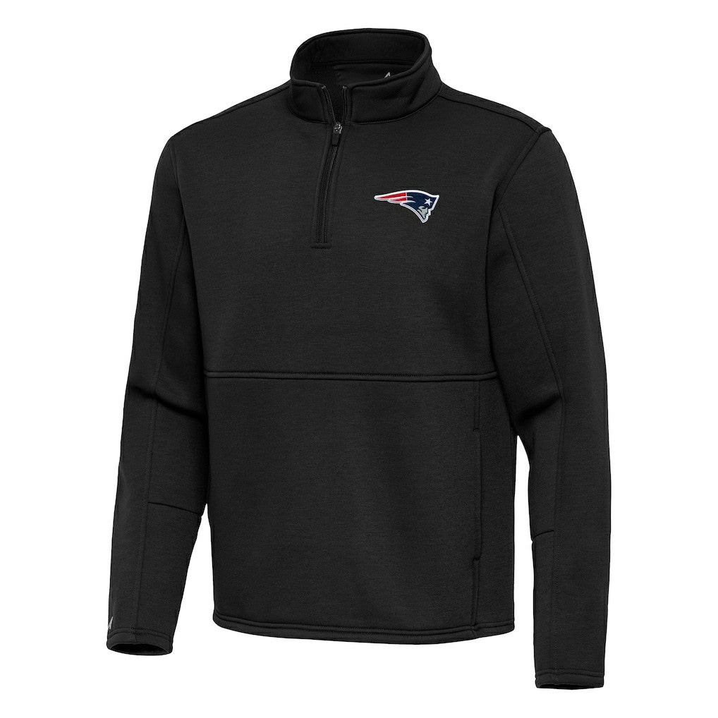 New England Patriots Antigua Twist Quarter-Zip Pullover Jacket Black - NFL