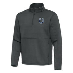 Indianapolis Colts Antigua Twist Quarter-Zip Pullover Jacket Pewter - NFL
