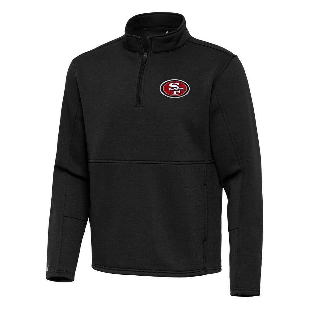 San Francisco 49ers Antigua Twist Quarter-Zip Pullover Jacket Black - NFL