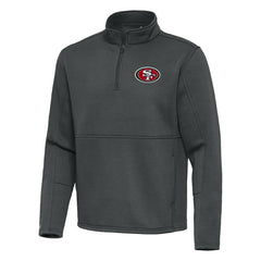 San Francisco 49ers Antigua Twist Quarter-Zip Pullover Jacket Pewter - NFL