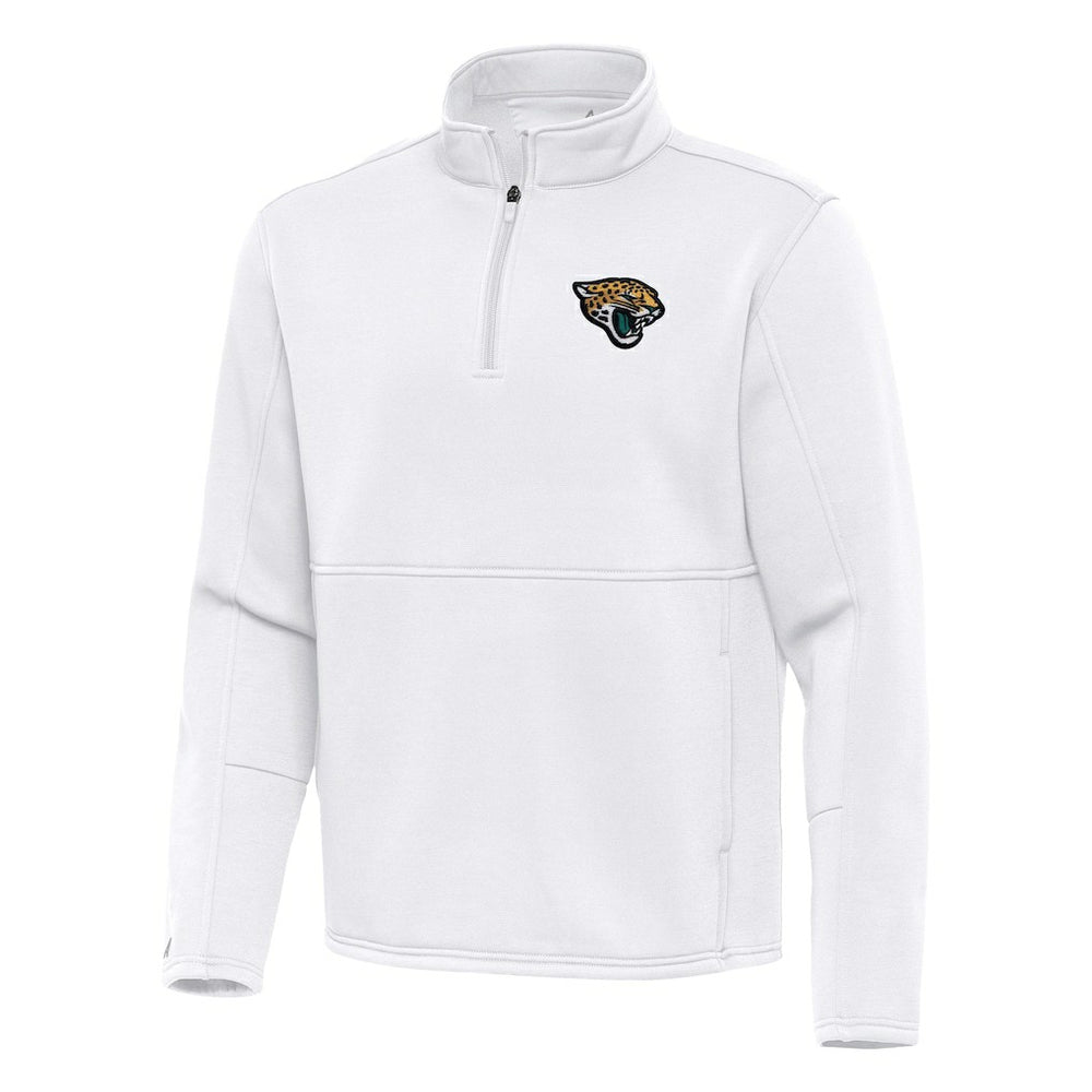 Jacksonville Jaguars Antigua Twist Quarter-Zip Pullover Jacket White - NFL