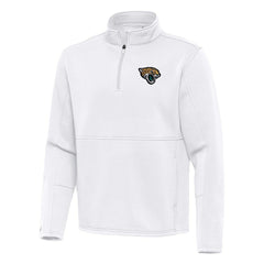 Jacksonville Jaguars Antigua Twist Quarter-Zip Pullover Jacket White - NFL