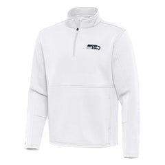 Seattle Seahawks Antigua Twist Quarter-Zip Pullover Jacket White - NFL