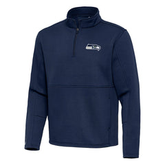 Seattle Seahawks Antigua Twist Quarter-Zip Pullover Jacket Navy - NFL