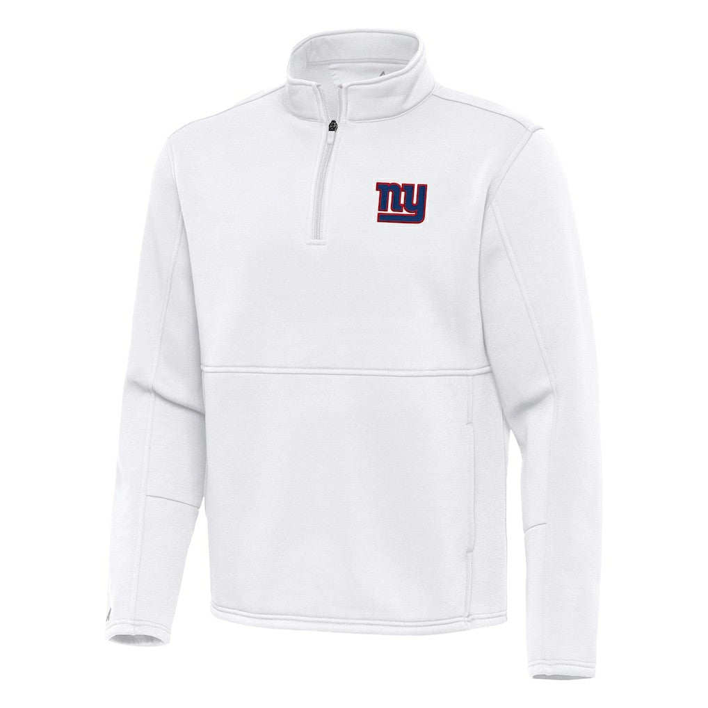 New York Giants Antigua Twist Quarter-Zip Pullover Jacket White - NFL