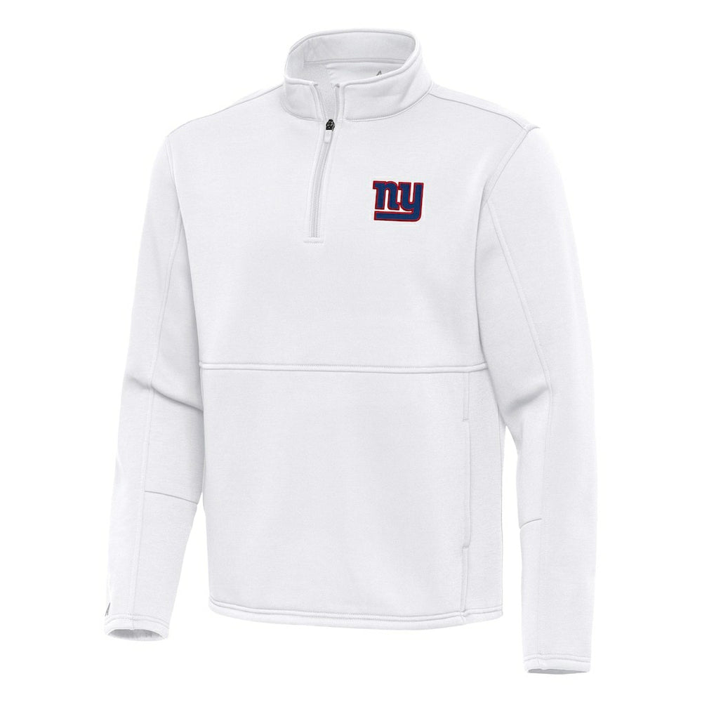 New York Giants Antigua Twist Quarter-Zip Pullover Jacket White - NFL
