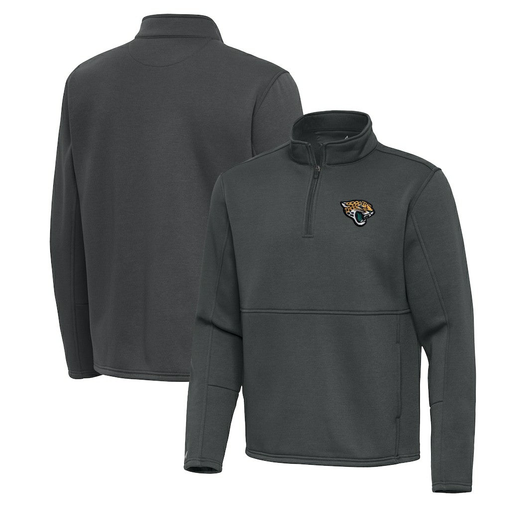 Jacksonville Jaguars Antigua Twist Quarter-Zip Pullover Jacket Pewter - NFL