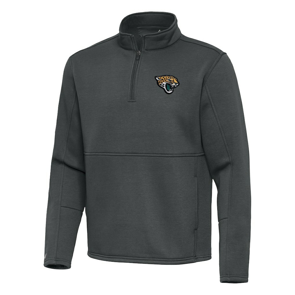 Jacksonville Jaguars Antigua Twist Quarter-Zip Pullover Jacket Pewter - NFL
