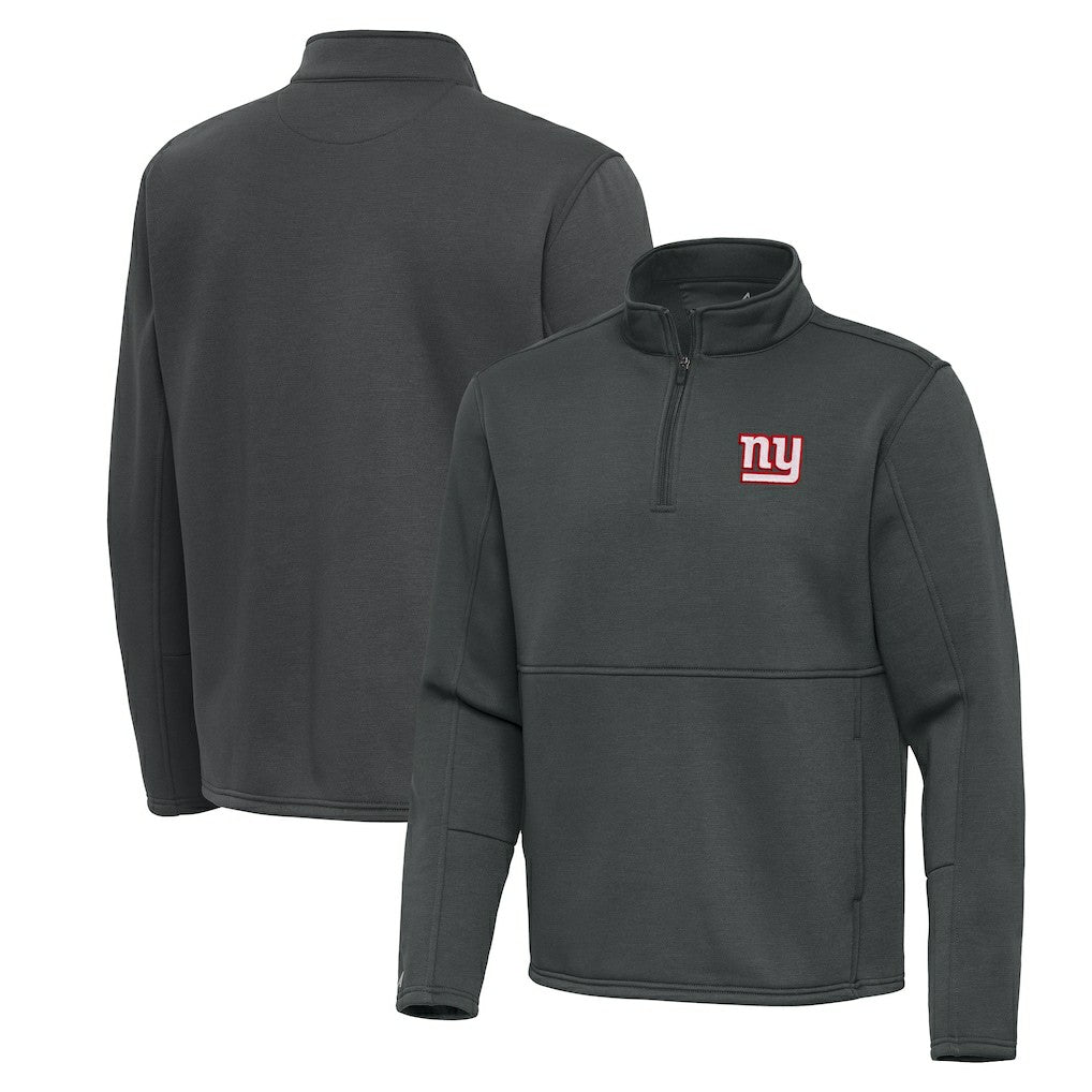 New York Giants Antigua Twist Quarter-Zip Pullover Jacket Pewter - NFL