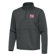 New York Giants Antigua Twist Quarter-Zip Pullover Jacket Pewter - NFL