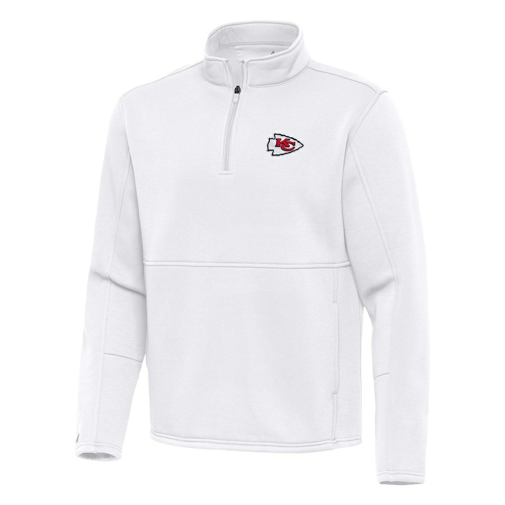 Kansas City Chiefs Antigua Twist Quarter-Zip Pullover Jacket White - NFL