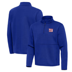 New York Giants Antigua Twist Quarter-Zip Pullover Jacket Royal - NFL
