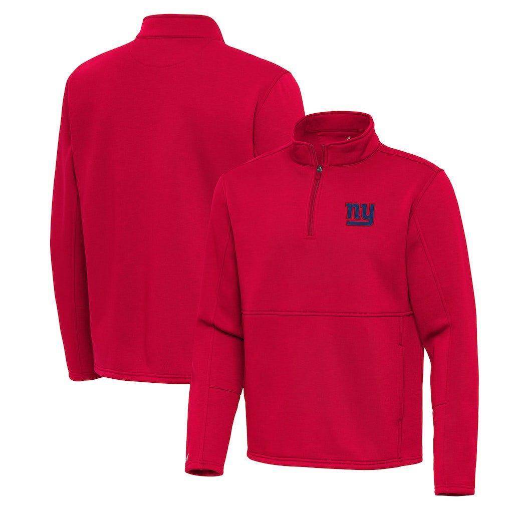 New York Giants Antigua Twist Quarter-Zip Pullover Jacket Red - NFL
