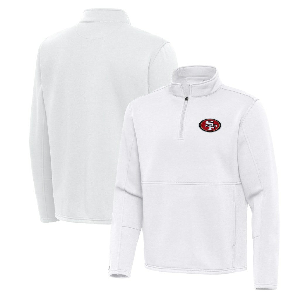 San Francisco 49ers Antigua Twist Quarter-Zip Pullover Jacket White - NFL