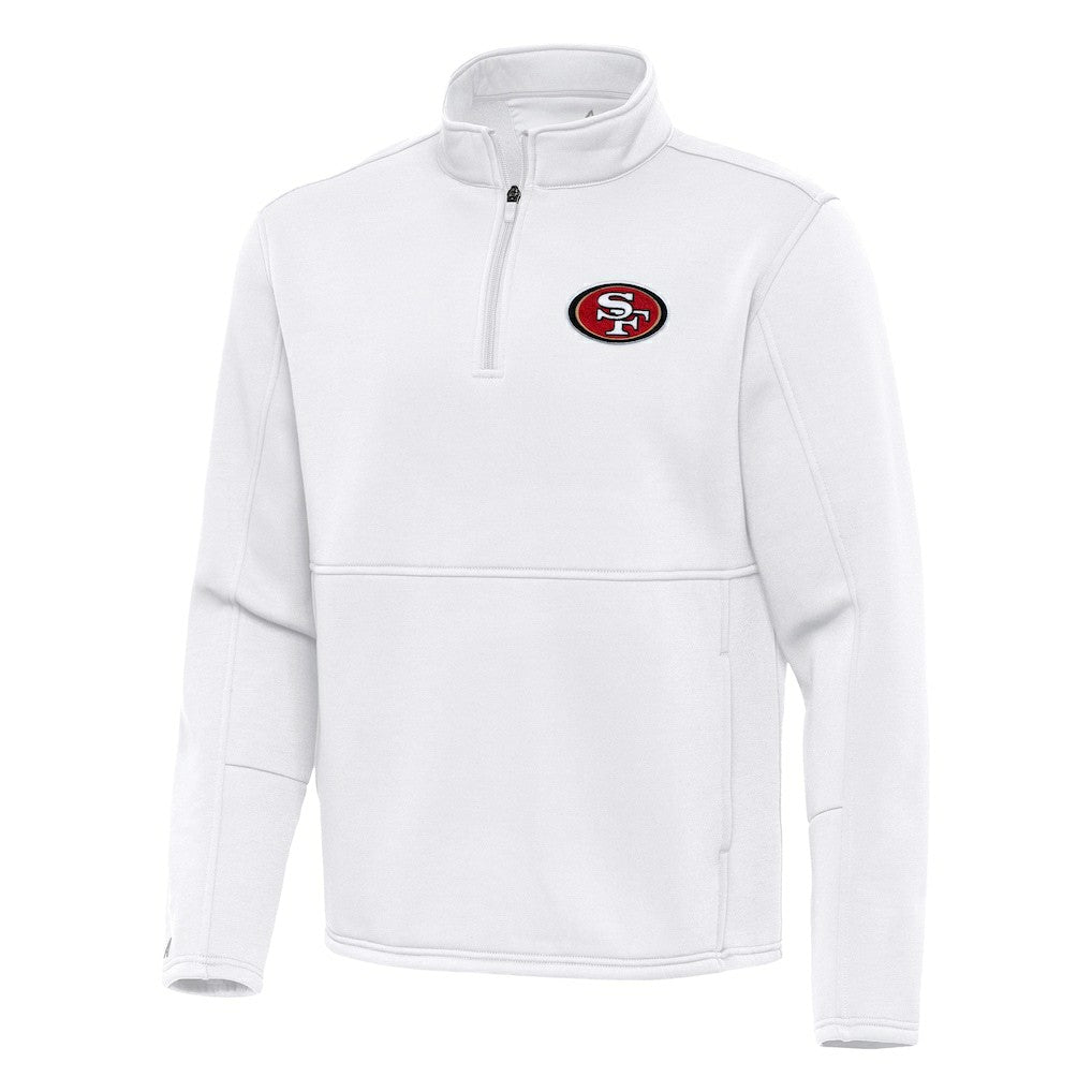 San Francisco 49ers Antigua Twist Quarter-Zip Pullover Jacket White - NFL