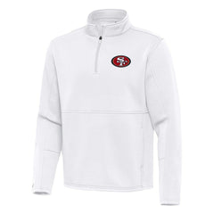 San Francisco 49ers Antigua Twist Quarter-Zip Pullover Jacket White - NFL