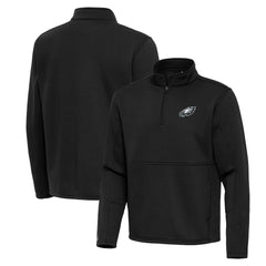 Philadelphia Eagles Antigua Twist Quarter-Zip Pullover Jacket Black - NFL