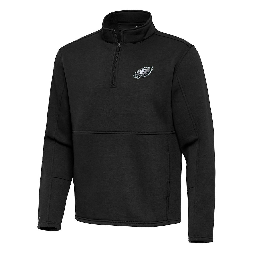 Philadelphia Eagles Antigua Twist Quarter-Zip Pullover Jacket Black - NFL