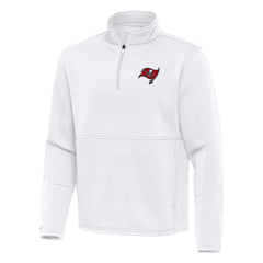 Tampa Bay Buccaneers Antigua Twist Quarter-Zip Pullover Jacket White - NFL