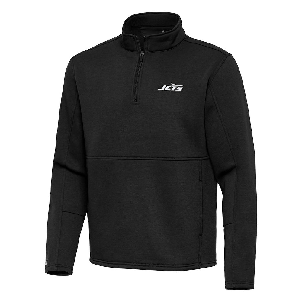New York Jets Antigua Twist Quarter-Zip Pullover Jacket Black - NFL