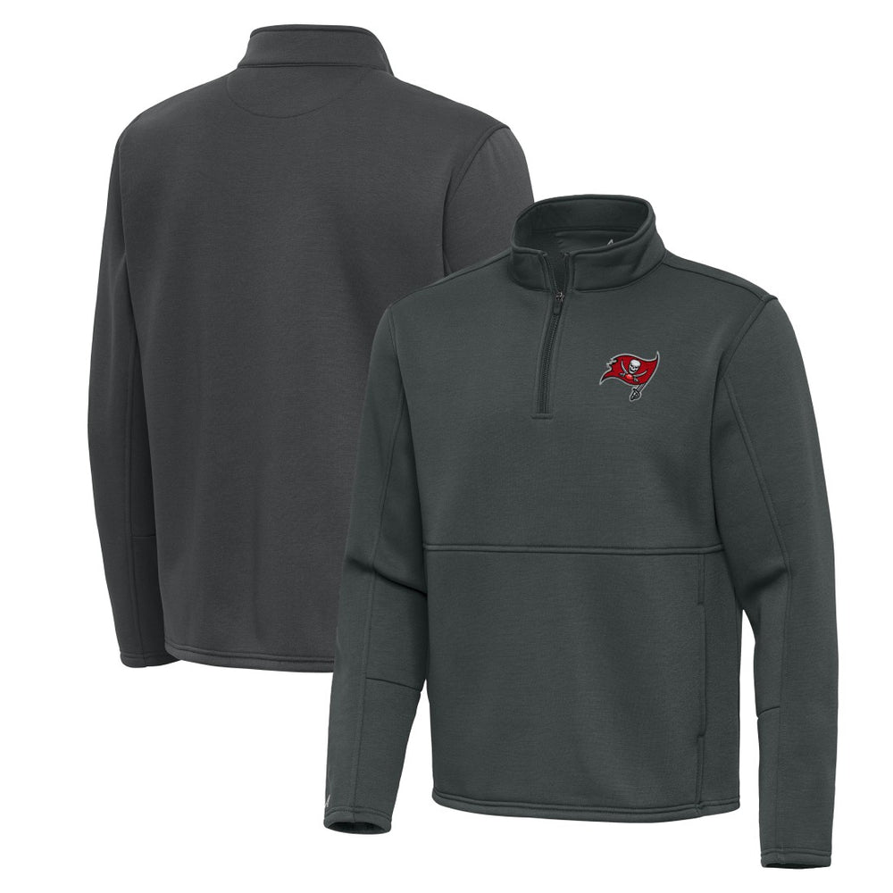 Tampa Bay Buccaneers Antigua Twist Quarter-Zip Pullover Jacket Pewter - NFL
