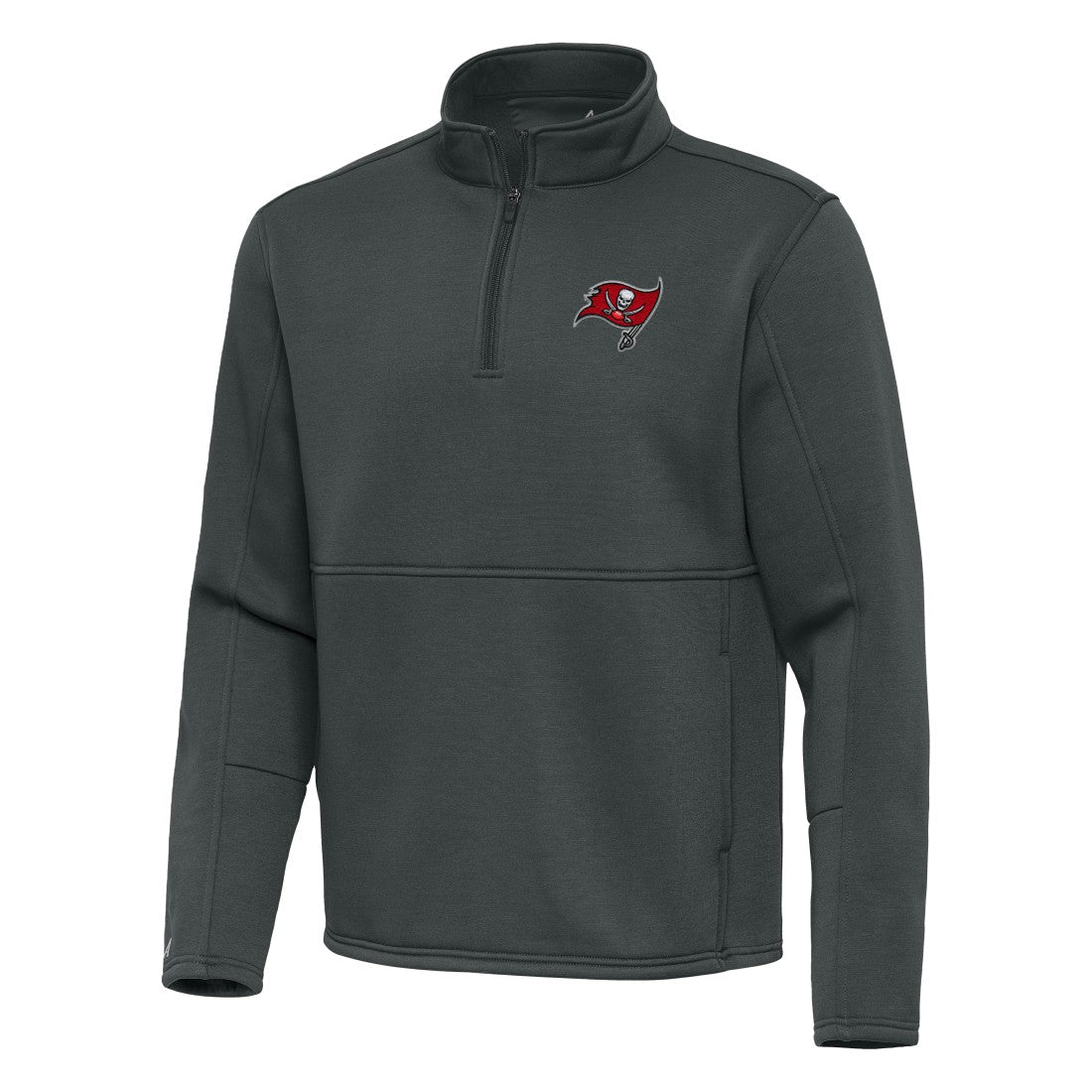 Tampa Bay Buccaneers Antigua Twist Quarter-Zip Pullover Jacket Pewter - NFL