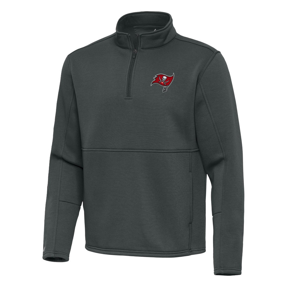 Tampa Bay Buccaneers Antigua Twist Quarter-Zip Pullover Jacket Pewter - NFL