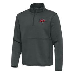 Tampa Bay Buccaneers Antigua Twist Quarter-Zip Pullover Jacket Pewter - NFL