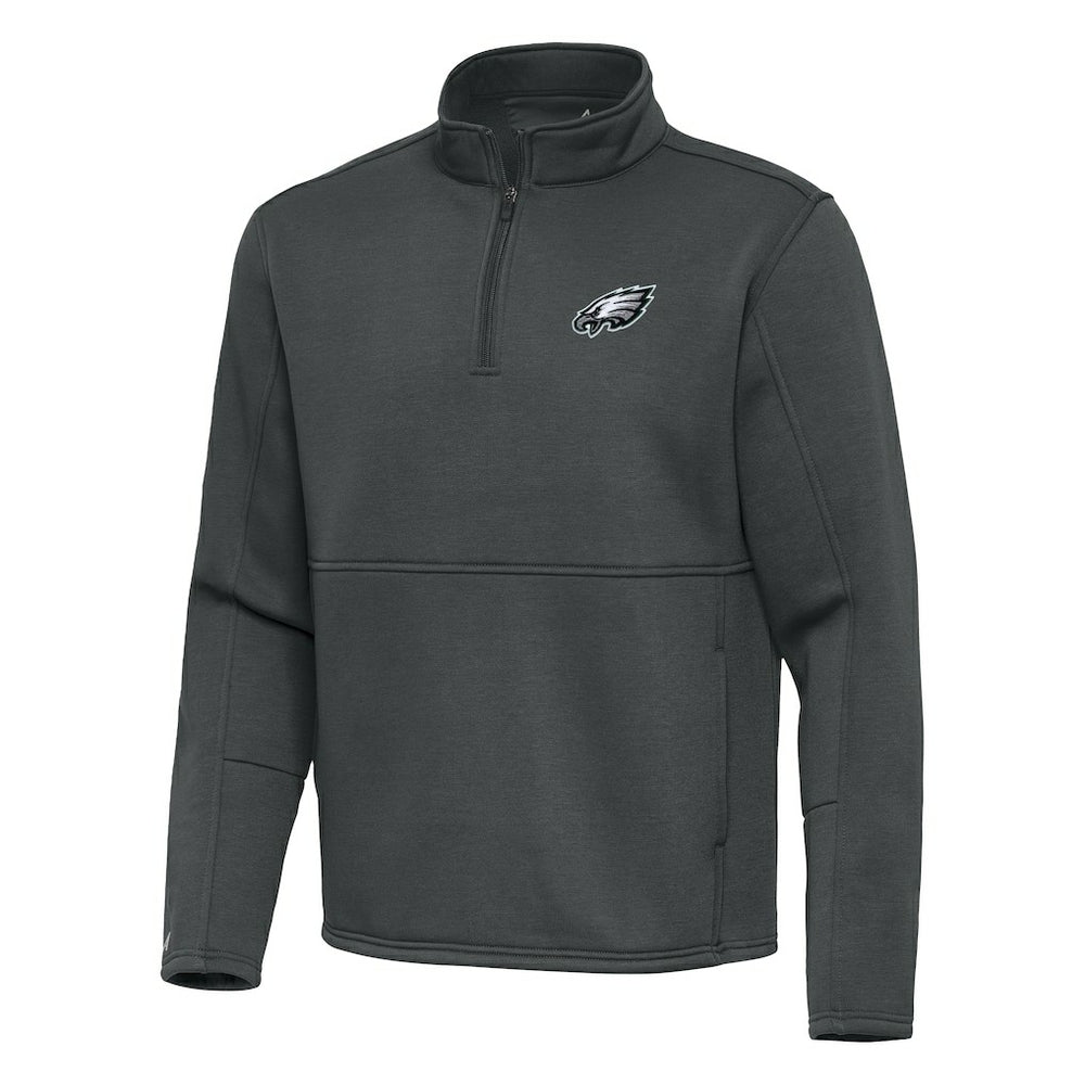 Philadelphia Eagles Antigua Twist Quarter-Zip Pullover Jacket Pewter - NFL
